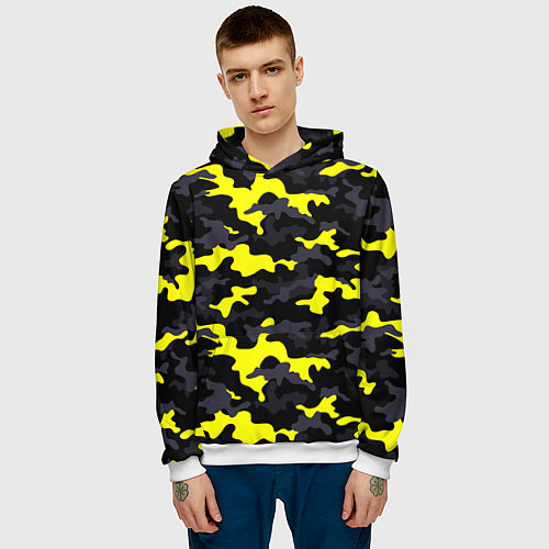 Мужская толстовка Black Camo / 3D-Белый – фото 3