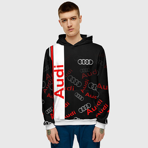 Мужская толстовка Ауди audi sport / 3D-Белый – фото 3