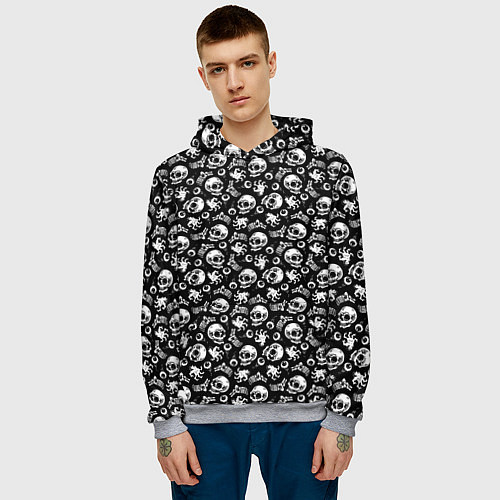 Мужская толстовка Skull Eye Bones Hype / 3D-Меланж – фото 3