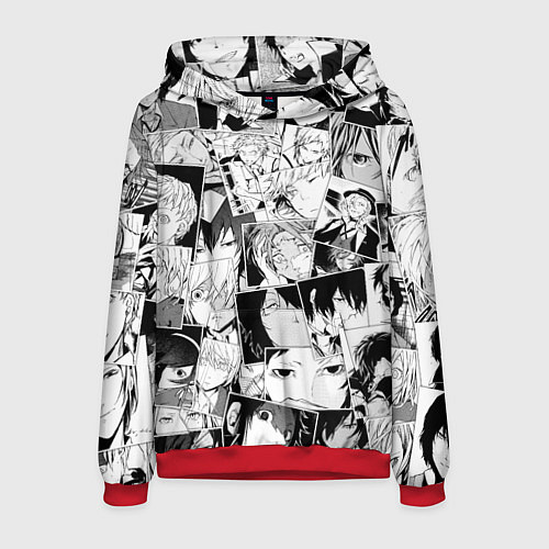 Мужская толстовка Bungo Stray Dogs pattern / 3D-Красный – фото 1