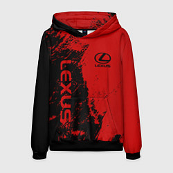 Толстовка-худи мужская Lexus Лексус Черно красный, цвет: 3D-черный