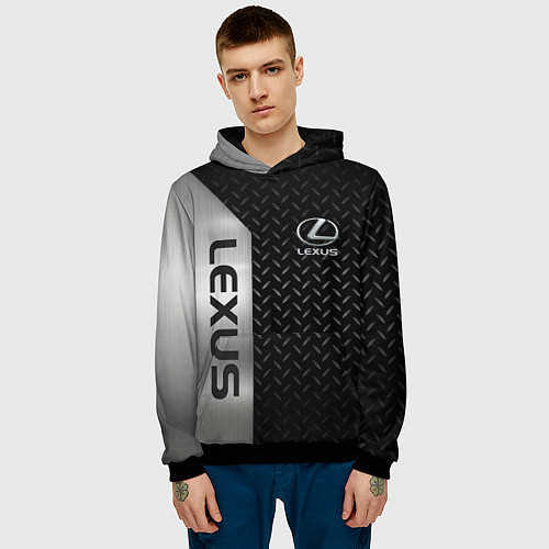 Мужская толстовка Lexus Лексус Сталь матал / 3D-Черный – фото 3