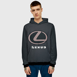 Толстовка-худи мужская LEXUS Lexus - Карбон, цвет: 3D-черный — фото 2