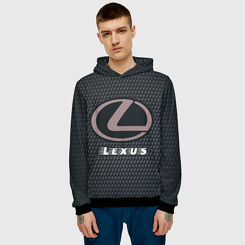 Мужская толстовка LEXUS Lexus - Карбон / 3D-Черный – фото 3
