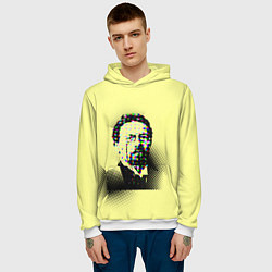 Толстовка-худи мужская Портрет Чехова, цвет: 3D-белый — фото 2