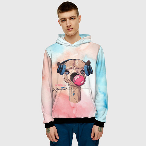 Мужская толстовка Young musical / 3D-Черный – фото 3