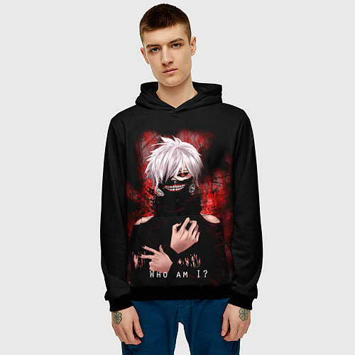 Мужская толстовка Tokyo Ghoul Токийский Гуль Who am I / 3D-Черный – фото 3