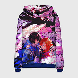 Толстовка-худи мужская Чуя и дазай проза бродячих псов, цвет: 3D-синий