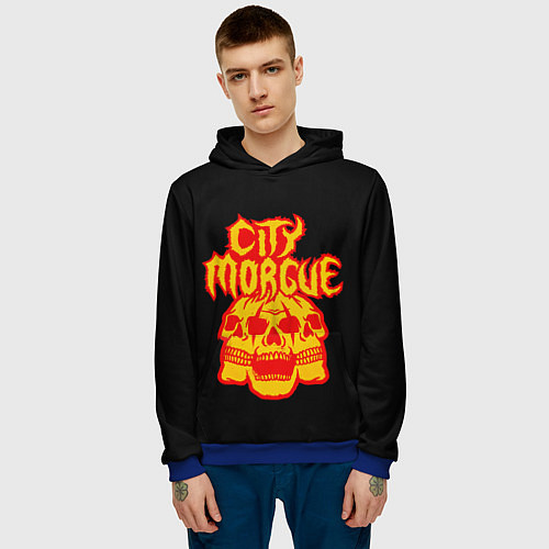 Мужская толстовка ZillaKami x SosMula City Morgue Черепа / 3D-Синий – фото 3