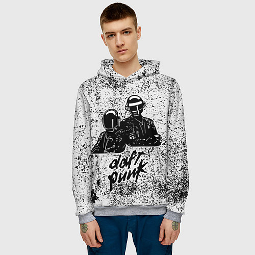 Мужская толстовка Daft Punk B&W / 3D-Меланж – фото 3
