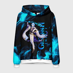 Толстовка-худи мужская Kamisato Ayato Камисато Аято, цвет: 3D-белый