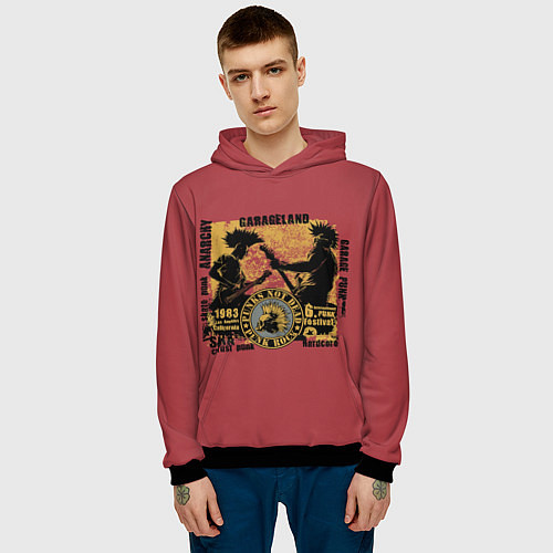 Мужская толстовка Punk Rock Панки Живы / 3D-Черный – фото 3