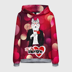 Толстовка-худи мужская Be My Valentine background, цвет: 3D-меланж