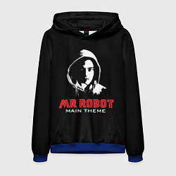 Толстовка-худи мужская MR ROBOT Хакер, цвет: 3D-синий