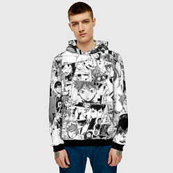 Толстовка-худи мужская Волейбол!! pattern, цвет: 3D-черный — фото 2