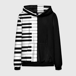 Толстовка-худи мужская Черно-Белое Пианино Piano, цвет: 3D-черный