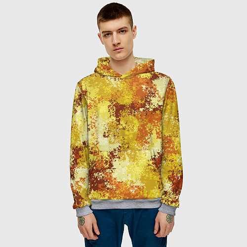 Мужская толстовка Спортивный камуфляж Пикси - Лимон / 3D-Меланж – фото 3