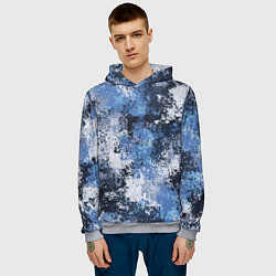 Толстовка-худи мужская Спортивный камуфляж Пикси - Черника, цвет: 3D-меланж — фото 2