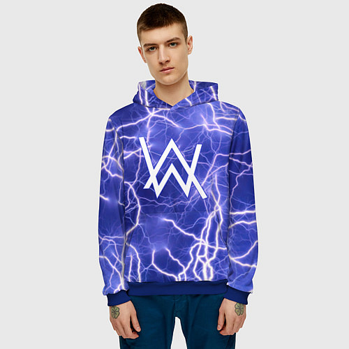 Мужская толстовка Alan Walker молнии / 3D-Синий – фото 3