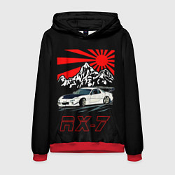 Толстовка-худи мужская Мазда RX - 7, цвет: 3D-красный