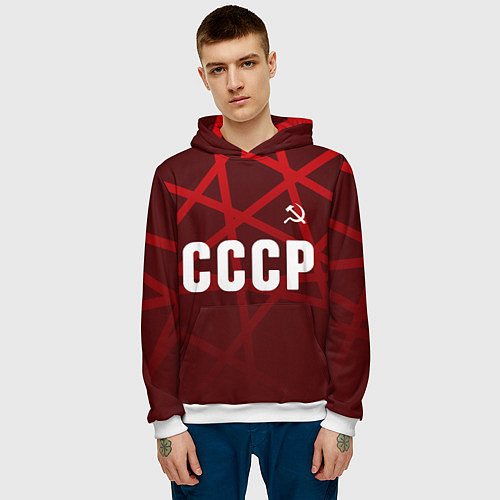 Мужская толстовка СССР КРАСНЫЕ ЛИНИИ / 3D-Белый – фото 3