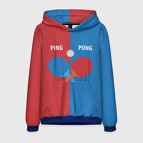 Мужская толстовка PING PONG теннис / 3D-Синий – фото 1