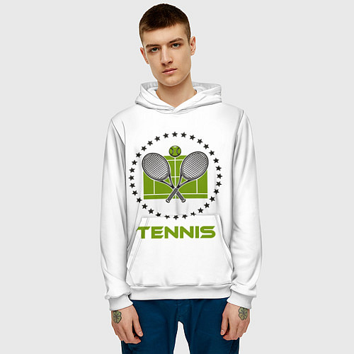 Мужская толстовка TENNIS Теннис / 3D-Белый – фото 3