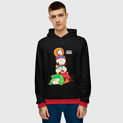 Толстовка-худи мужская Южный парк персонажи - South Park, цвет: 3D-красный — фото 2
