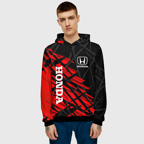 Мужская толстовка HONDA ХОНДА СОВРЕМЕННЫЙ / 3D-Черный – фото 3