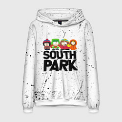 Толстовка-худи мужская Южный парк мультфильм - персонажи South Park, цвет: 3D-белый