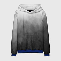 Толстовка-худи мужская Темный лес - туман, цвет: 3D-синий