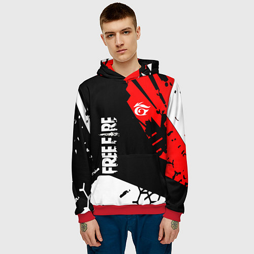 Мужская толстовка FREE FIRE ФРИ ФАЕР / 3D-Красный – фото 3