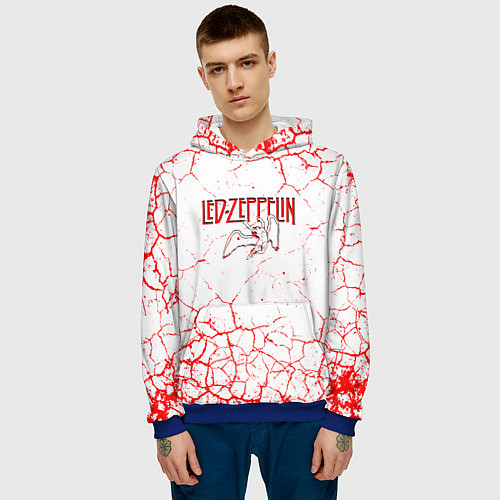Мужская толстовка Led zeppelin Трещины / 3D-Синий – фото 3