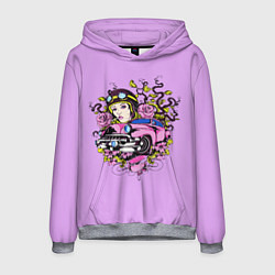 Толстовка-худи мужская ДЕВУШКА ГОНЩИЦА, цвет: 3D-меланж