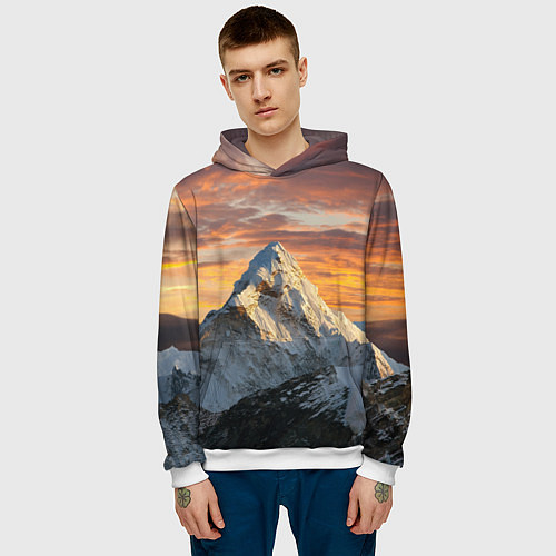 Мужская толстовка Та самая Джомолунгма Сагарматха Everest / 3D-Белый – фото 3