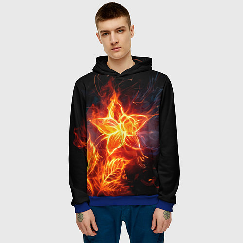 Мужская толстовка Flower Neon Fashion 2035 Flame / 3D-Синий – фото 3