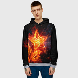 Толстовка-худи мужская Flower Neon Fashion 2035 Flame, цвет: 3D-меланж — фото 2