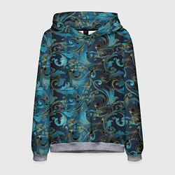 Толстовка-худи мужская Blue Abstract Узоры, цвет: 3D-меланж