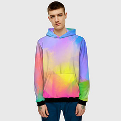 Толстовка-худи мужская Красочный неон, цвет: 3D-черный — фото 2