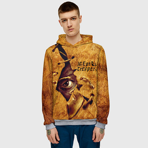 Мужская толстовка Джиперс Криперс выглядывает из под кожи / 3D-Меланж – фото 3