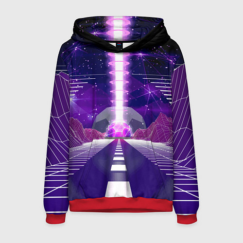 Мужская толстовка Vaporwave Neon Space / 3D-Красный – фото 1
