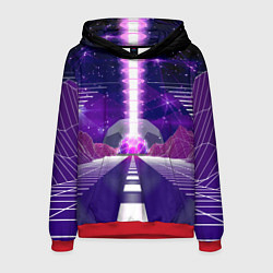 Толстовка-худи мужская Vaporwave Neon Space, цвет: 3D-красный