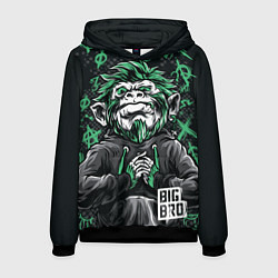 Толстовка-худи мужская Большой братан, цвет: 3D-черный
