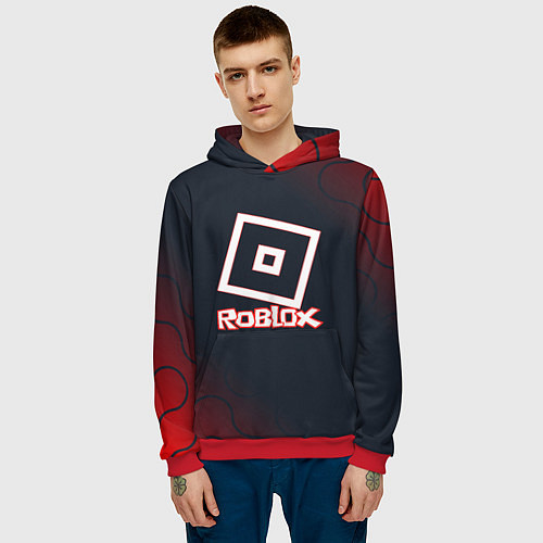 Мужская толстовка Roblox : logo / 3D-Красный – фото 3