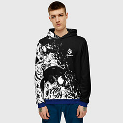 Толстовка-худи мужская Sabaton - сабатон черепа, цвет: 3D-синий — фото 2