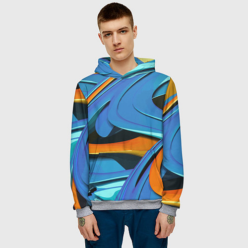 Мужская толстовка Abstraction Fashion 2037 / 3D-Меланж – фото 3