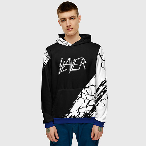 Мужская толстовка Slayer Трещины / 3D-Синий – фото 3