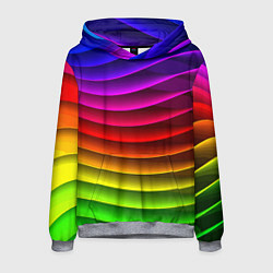 Толстовка-худи мужская Color line neon pattern Abstraction Summer 2023, цвет: 3D-меланж