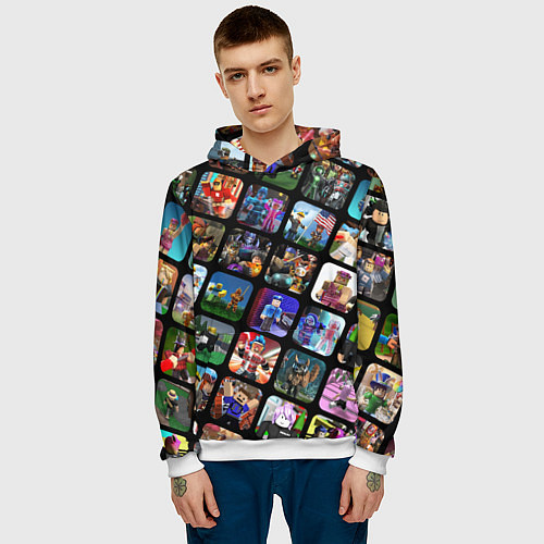 Мужская толстовка ROBLOX СЮЖЕТЫ / 3D-Белый – фото 3
