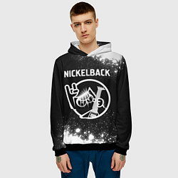 Толстовка-худи мужская Nickelback КОТ Брызги, цвет: 3D-черный — фото 2